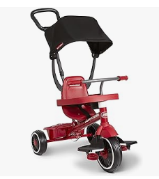 Baby Bicycles - Radio Flyer Pedal & Push 4-in-1 Stroll ' N Trike®, Red Tricycle, for Toddlers Ages 1-5