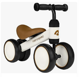 Baby Bicycles - Retrospec Cricket Baby Walker 4-Wheel Balance Bike for Ages 12-24 Months Toddlers