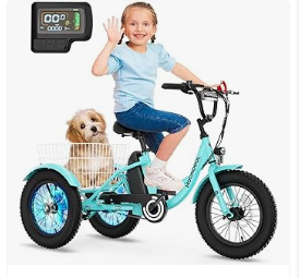 Kids Cruiser Bike - NAIZEA Electric Kids Bike - 16 inch Kids Trike for Boys Girls Age 6-16