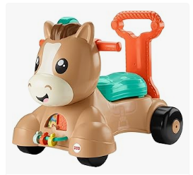Fisher-Price Baby Learning Toy, Walk Bounce & Ride Pony Musical Walker & Ride-On for Infants & Toddlers Ages 9+ Months