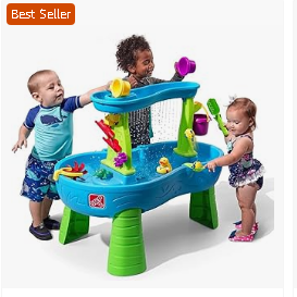 Step2 Water Table - Step2 Rain Showers Splash Pond Toddler Water Table, Kids Water and Sand Activity Sensory Playset, Summer Outdoor Toys