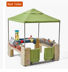 Step2 Water Table - Step2 Indoor-Outdoor Toys - Step2 All Around Playtime Patio with Canopy, Kids Indoor/Outdoor Kitchen Playset & Sensory Playhouse