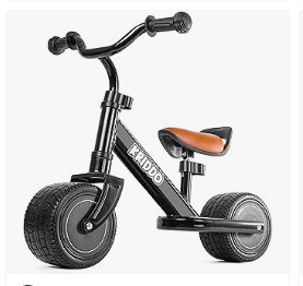 KRIDDO Balance Bike - KRIDDO 1-2 Year Old Balance Bike, Mini Cruiser for First Birthday, Black