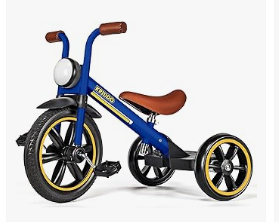 KRIDDO Balance Bike - KRIDDO Kids 12 Inch Tricycle With Puncture Free Wheels, Front Light, Adjustable Seat