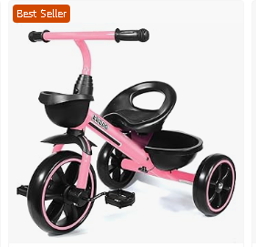 KRIDDO Balance Bike - KRIDDO Tricycle for 2-5 Year Olds - Pink Toddler Trike