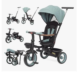UBRAVOO Baby Walker - UBRAVOO Balance Bike and Baby Tricycles - UBRAVOO, 7-in-1 Baby Tricycle, Push Bike & Steer Stroller with Adjustable Canopy