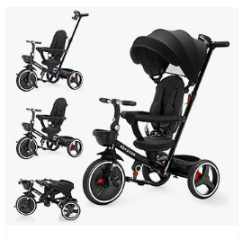 UBRAVOO Baby Walker - UBRAVOO Balance Bike and Baby Tricycles - UBRAVOO, 6-in-1 Baby Tricycle, Folding Kids Trike with Adjustable Parent Handle, Safety Harness, Wheel Brakes