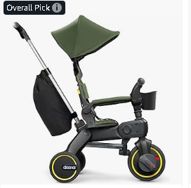 Balance Bike for Kids and Baby Bicycles - Baby Bicycles or DOONA Liki Trike S3, Desert Green - 5-in-1 Compact, Foldable Tricycle
