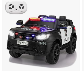 Kids Electric Vehicles - TOBBI Police Car Ride on Electric Car for Kids - Second Day Delivery - Battery Powered Ride-on Toys Cop Cars with Remote Control