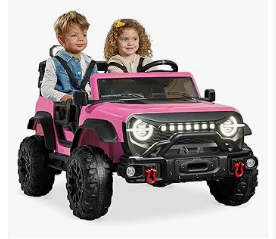 Kids Electric Vehicles - Best Choice Products Kids 24V 2-Seater Electric Ride On Car Truck w/ 132lb Weight Capacity, Parent Control, Bluetooth, LED Lights