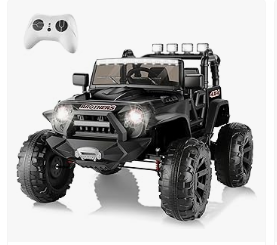 Kids Electric Vehicles - 2 Seater Ride on Car for Kids - 24V Battery Powered Car with Remote Control, Spring Suspension, LED Lights