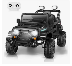 Kids Electric Vehicles - Electric Ride on Car - 12V Battery Powered Cars with Parent Remote Control, LED Lights, 3 Speeds, Spring Suspension