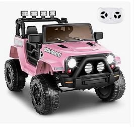 Kids Electric Vehicles - Electric Car with Parent Remote, 12V Toddler Ride On Vehicle with Music, Bluetooth, LED Lights
