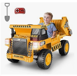 Kids Electric Vehicles - Hikole12V 4WD Ride on Toys Car for Kids 4-8 with Remote Control, Ride on Dump Truck w/Electric Dump Bed