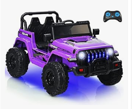 Kids Electric Vehicles - Ride on Car Truck with 2.4G Remote Control, 12V Battery Powered Electric Cars for Kids w/3 Speeds