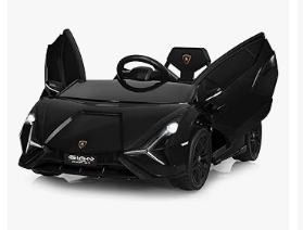 Kids Electric Vehicles - INFANS 12V Licensed Lamborghini Sian Kids Ride On Car with Parent Remote Control, Spring Suspension, MP3 Player