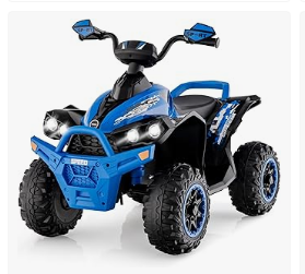 Kids Electric Vehicles - INFANS Kids Ride on ATV, 12V 4 Wheeler Quad Toy Vehicle with Music, Horn, High Low Speeds, LED Lights,