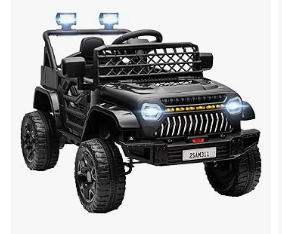 Kids Electric Vehicles - 12V Ride On Truck, Battery Powered Kids Electric Car with 4 Suspension Wheels, Remote Control, 3 Speeds