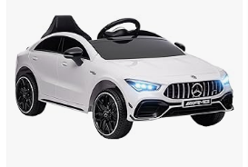 Kids Electric Vehicles - Mercedes-Benz AMG CLA 45 Licensed 12V Kids Electric Car, Battery Powered Ride on Car with Remote Control
