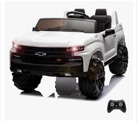 Kids Electric Vehicles - GAOMON 24v 2-Seater Kids Electric Vehicle Baby Car Chevrolet Silverado Ride on Car Truck Battery Powered with Remote Control, LED Light