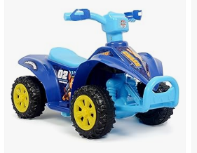 Kids Electric Vehicles - Paw Patrol Chase 6V Quad for Kids - Powerful and Safe Ride-On Toy with Rechargeable Battery, Forward and Reverse Driving