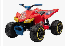 Kids Electric Vehicles - Paw Patrol - 12V ATV Ride On Toy, Adventure-Ready Vehicle for Young Fans, Durable Construction for Outdoor Use (Red)