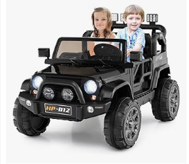 Kids Electric Vehicles - Olakids 2 Seater Ride on Truck, 12V Battery Powered Electric Vehicle for Kids with Remote Control, Power Display, LED Lights