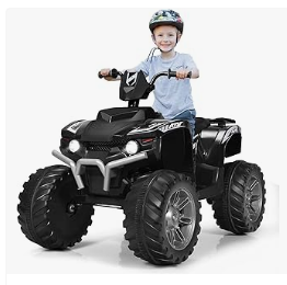 Kids Electric Vehicles - Olakids12V Kids Ride On ATV, 4 Wheeler Electric Vehicle for Toddlers, Battery Powered Motorized Quad Toy Car for Boys Girls with LED