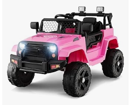 Kids Electric Vehicles - Olakids Kids Ride On Truck, 12V Electric Vehicle Jeep Car with Remote Control, Toddlers Battery Powered Toy with 2 Speeds