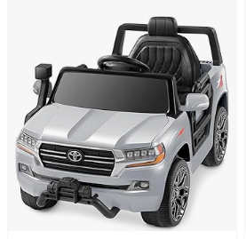 Kids Electric Vehicles - ELEMARA Toyota Ride on Car for Toddlers, 12V7AH Battery Powered Car with DIY Building Blocks & Storage Area