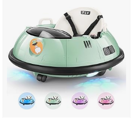 Kids Electric Vehicles - Baby Bumper Car with Remote Control, 12V Battery Powered Ride on Bumper Car for Toddler with 3 Speed, 360 Degree