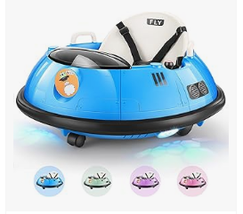 Kids Electric Vehicles - Electric Bumper Car for Kids, Baby Bumping Toy Car with Remote Control, Flashing LED Lights, 360 Degree Spin