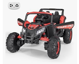 Kids Electric Vehicles - Ride on Toys for Kids 4-8, 2 Seater UTV with Remote Control, Electric Vehicles with Horn, 3 Speeds, LED Lights, MP3 Player