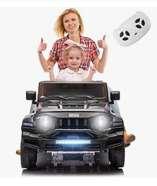 Kids Electric Vehicles - 24V 2 Seater Kids Ride on Toy Truck, 24V Battery Powered Ride On 4WD Electric Vehicle for Kids with 6 Wheel and Remote