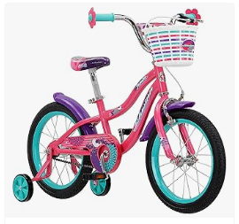 Baby Bicycles - Schwinn Jasmine Kids Bike with Training Wheels, 16-Inch Wheels, Boys and Girls Ages 3-5 Years Old, Basket, Coaster and Hand Brakes