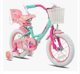 Baby Bicycles - JOYSTAR Unicorn Kids Bike for Girls Ages 2-9 Years Old, 12 14 16 18 Inch Kids Bike with Training Wheels, Doll Seat, Streamers and Basket