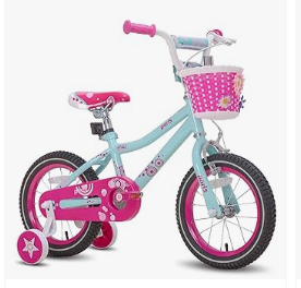 Baby Bicycles - JOYSTAR Paris Girls Bike for Ages 3-8 Years Old, 14 16 18 Inch Kids Bike with Training Wheels, Basket and Handbrake, Multiple Colors