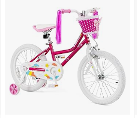 Baby Bicycles - BABY JOY Kids Bike, 18 Inch Child Bicycle w/Removable Training Wheels, Storage Basket, Adjustable Seat