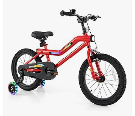 Baby Bicycles - BABY JOY Lighted Kids Bike, 16 18 Inch Children Bicycle with 7-Mode LED Lighted Frame, Headlight