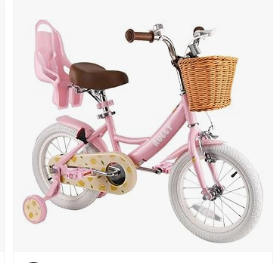 Baby Bicycles - RULLY Fruit Kids Bike 12 14 16 Inch Bicycle for Girls Ages 2-7 Years, Training Wheels Included, Girl Bikes with Basket & Doll Seat