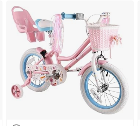 Baby Bicycles - RULLY Daisy Kids Bike for Girls Ages 2-9 Years, 12 14 16 18 Inch Princess Girls Bicycle with Doll Bike Seat