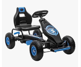 Pedal Vehicles - Aosom Kids Pedal Go Kart Ride-on Toy with Ergonomic Comfort, Pedal Car with Tough, Wear-Resistant Tread