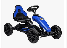 Pedal Vehicles - Aosom Kids Pedal Go Kart, Outdoor Ride on Toys with Swing Axle, Adjustable Seat, Handbrake, 4 Shock-Absorbing Wheels
