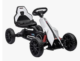 Pedal Vehicles - Aosom Kids Pedal Go Kart, Outdoor Ride on Toy with Adjustable Seat, Swing Axle, Handbrake, 4 Non-Slip EVA Wheels for Boys and girls