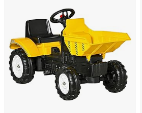 Pedal Vehicles - Aosom Ride On Excavator with Manual Control Bucket, No Power Ride on Tractor Pedal Car Pretend Play with Forward Backward
