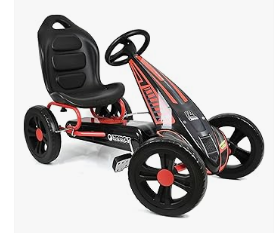 Pedal Vehicles - Hauck Hurricane Pedal Go Kart, Ride-On Toy w/ Rubber Tires & Handbrake, for Kids Ages 4-10