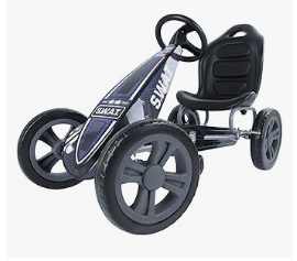 Pedal Vehicles - Hauck Cyclone Pedal Go Kart with Adjustable Bucket Seat for Kids Ages 4 to 8, S.W.A.T.