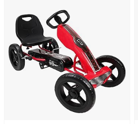 Pedal Vehicles - 509 Crew Race Z Pedal Go Kart - Red - Kids, Sporty Graphics on The Front Fairing, Adjustable Bucket Seat, 4 Spoke Rims w/ 12' EVA