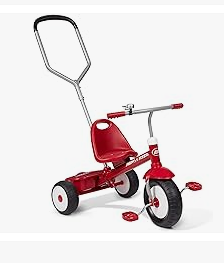 Radio Flyer Tricycle - Radio Flyer Deluxe Steer & Stroll Kids Tricycle, Toddler Trike for Ages 2-5, Red