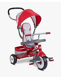 Radio Flyer Tricycle - Radio Flyer 4-in-1 Stroll 'N Trike, Toddler Trike, Red Tricycle for Ages 1-5, Toddler Bike